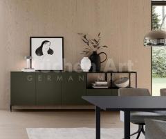 Buffet contemporain couleur Gris-Olive Minimaliste cadre métallique